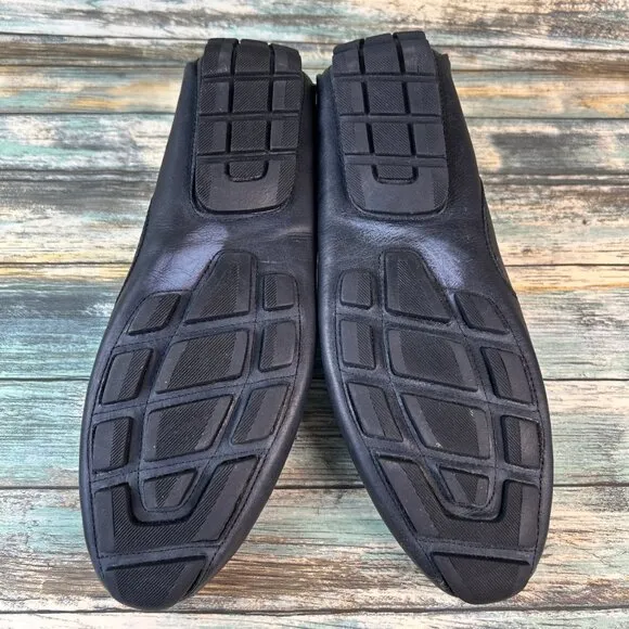 Donald J Pliner Mens Damiano Driving Loafer Shoe Size 8.5M Woven Black Leather