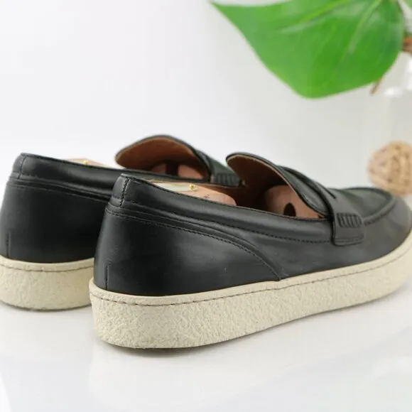 Donald Pliner Mens Murray Penny Loafer Size 8 Black Leather Sneaker Sole Slip On