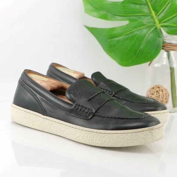 Donald Pliner Mens Murray Penny Loafer Size 8 Black Leather Sneaker Sole Slip On
