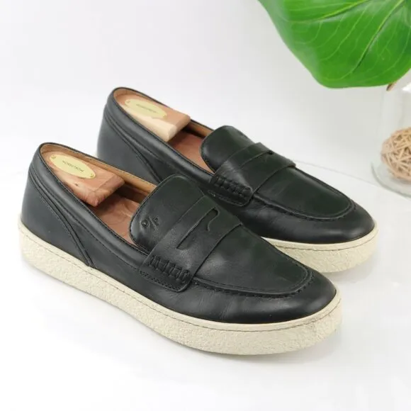 Donald Pliner Mens Murray Penny Loafer Size 8 Black Leather Sneaker Sole Slip On