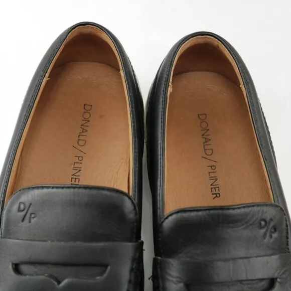 Donald Pliner Mens Murray Penny Loafer Size 8 Black Leather Sneaker Sole Slip On
