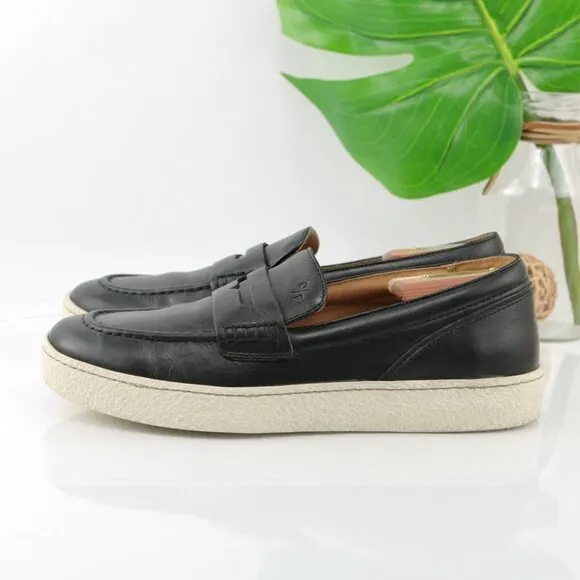 Donald Pliner Mens Murray Penny Loafer Size 8 Black Leather Sneaker Sole Slip On