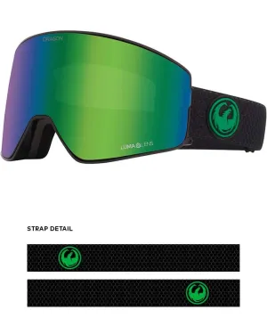 Dragon PXV2 Asian Fit Snow Goggles Split / Lumalens Green Ion   Spare Lens