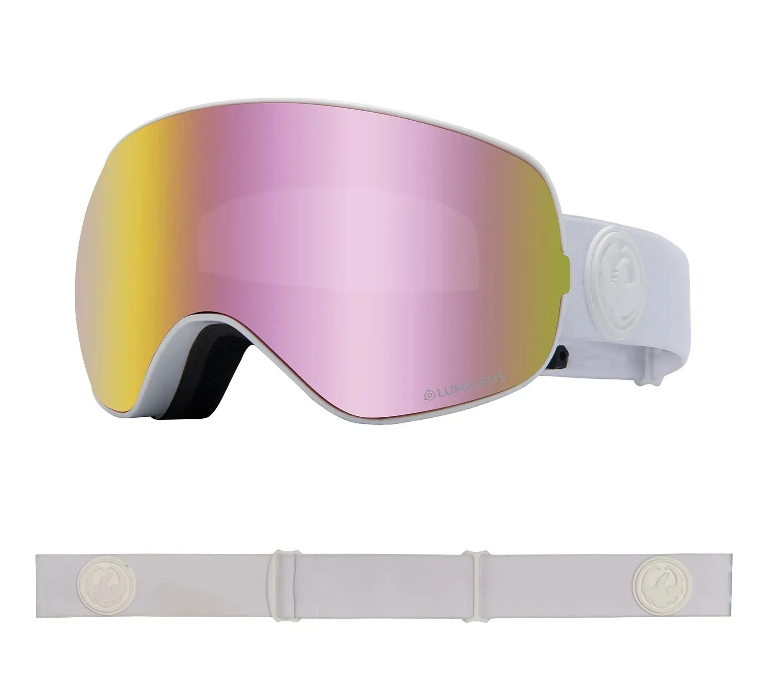 Dragon X2S Snow Goggles 2022 Whiteout/ Lumalens Pink Ion   Spare Lens