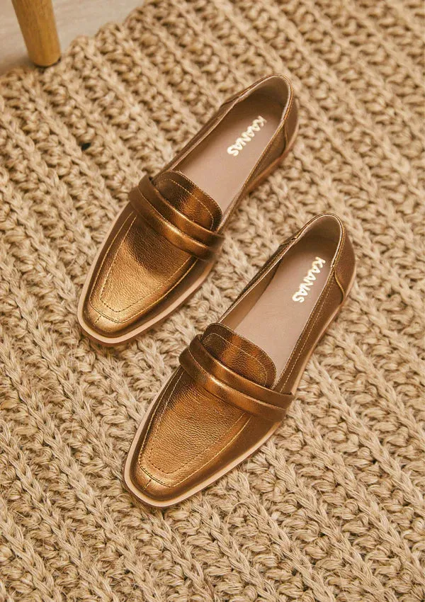 Ebro Metallic Loafer: Bronze