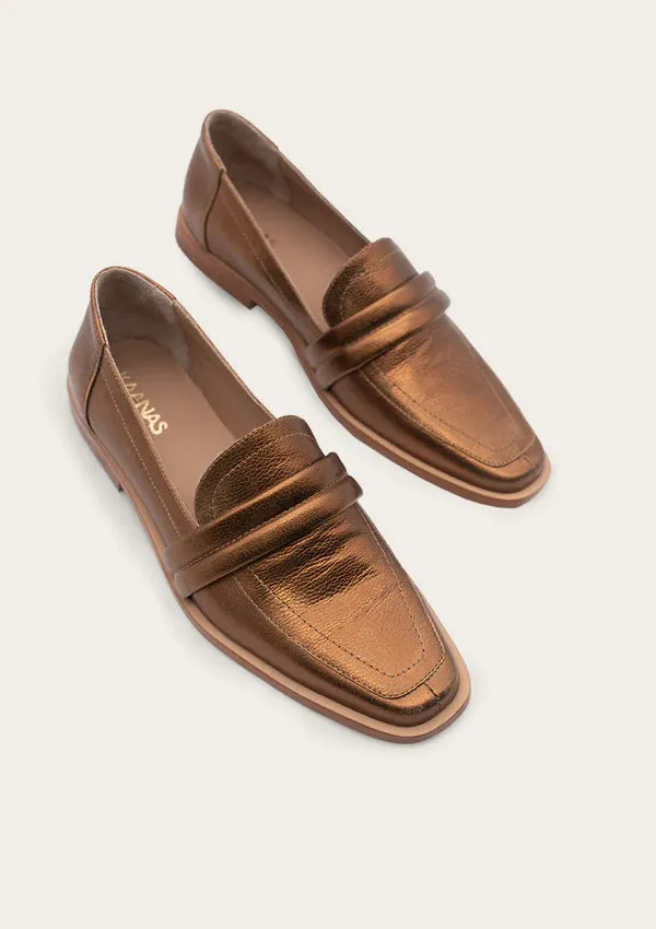 Ebro Metallic Loafer: Bronze