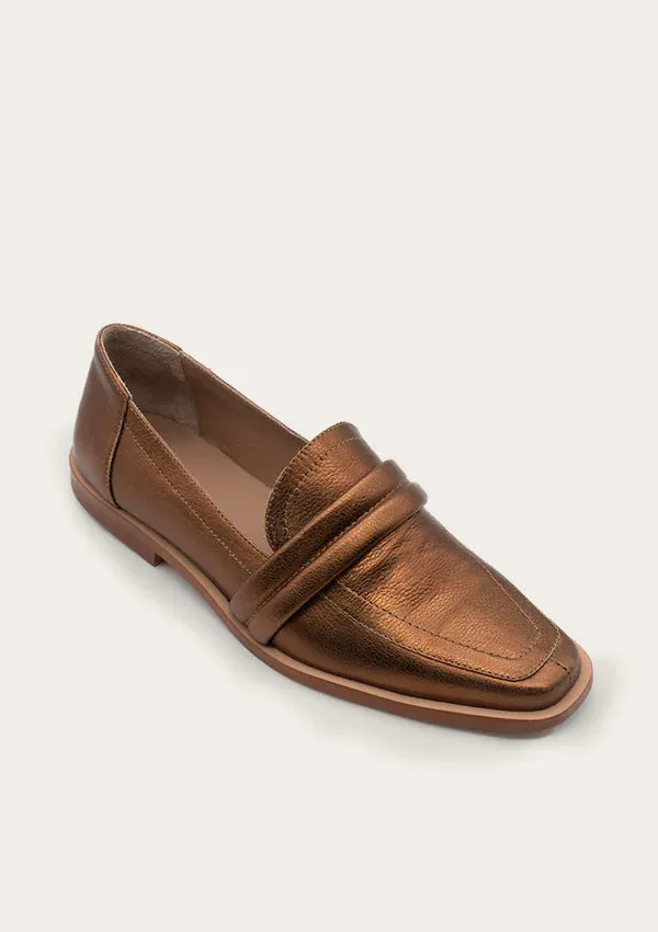 Ebro Metallic Loafer: Bronze