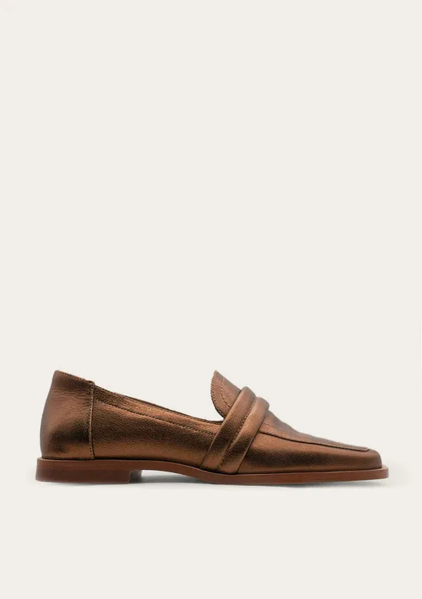 Ebro Metallic Loafer: Bronze
