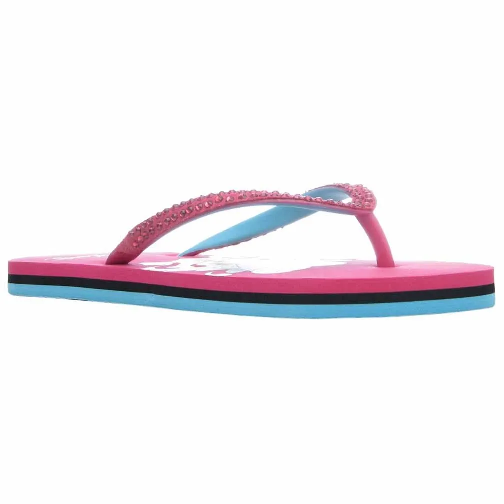 Ed Hardy Glitz Flip Flop for Women -Fuschia