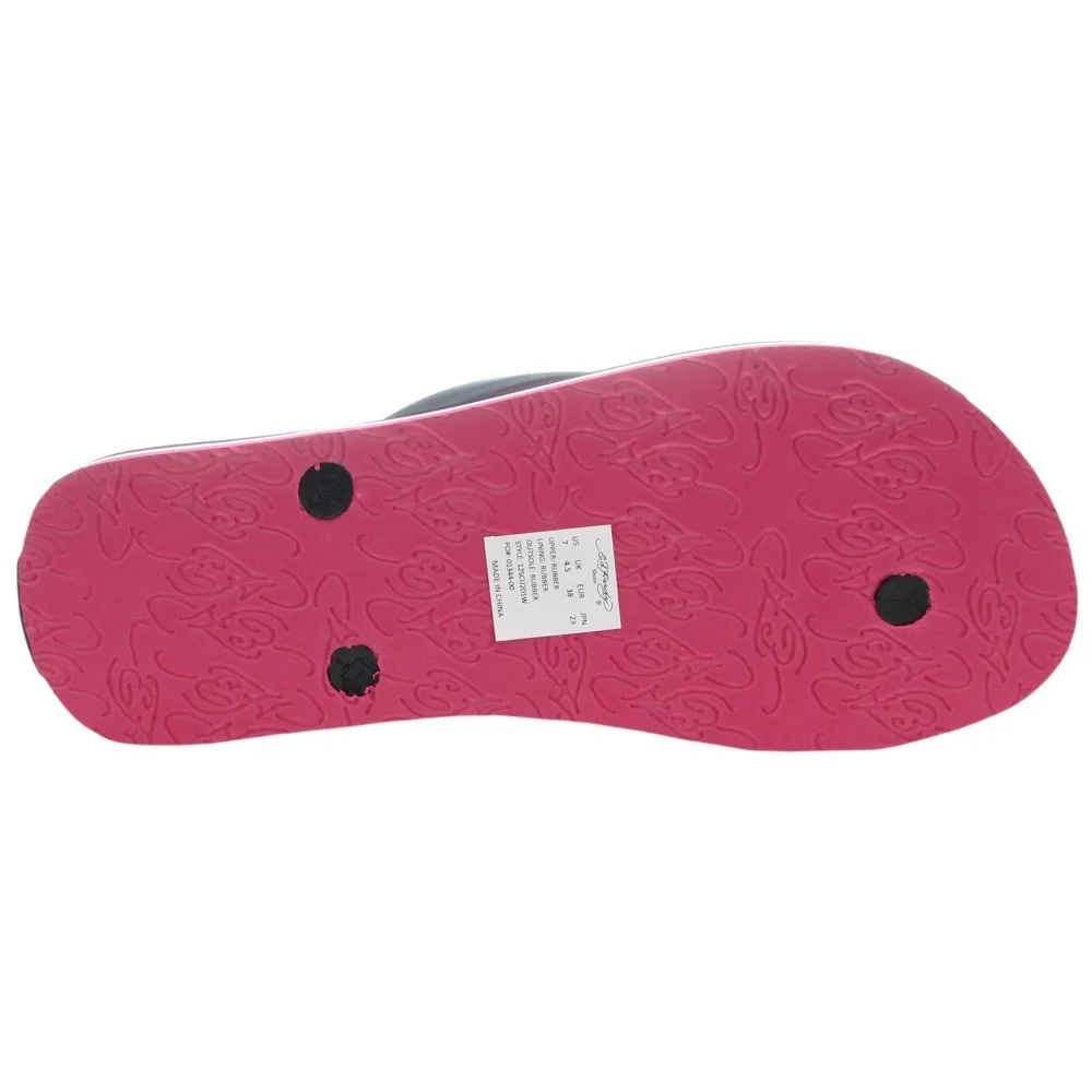 Ed Hardy Glitz Flip Flop for Women -Fuschia