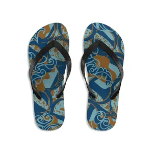 EKO & CO.™ Ankara Print Flip Flops - Blue