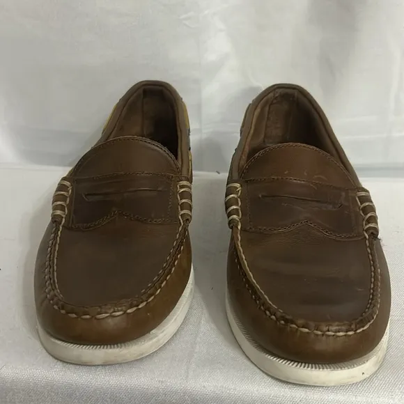 EUC Allen Edmonds Kirkwood Hand Sewn Loafer Golden Brown Chromexcel Mens 9D