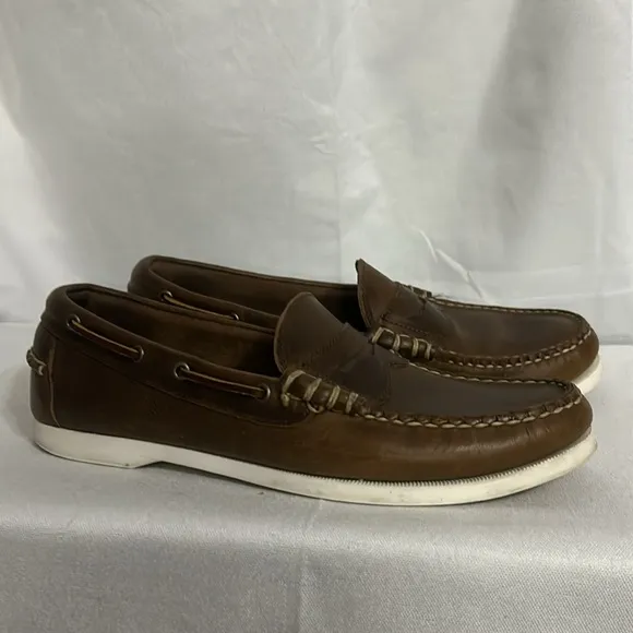 EUC Allen Edmonds Kirkwood Hand Sewn Loafer Golden Brown Chromexcel Mens 9D