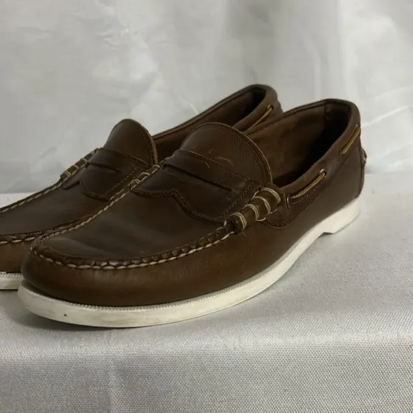 EUC Allen Edmonds Kirkwood Hand Sewn Loafer Golden Brown Chromexcel Mens 9D