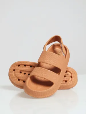 Eva Chunky Double Strap With Velcro Back Strap  - Coral
