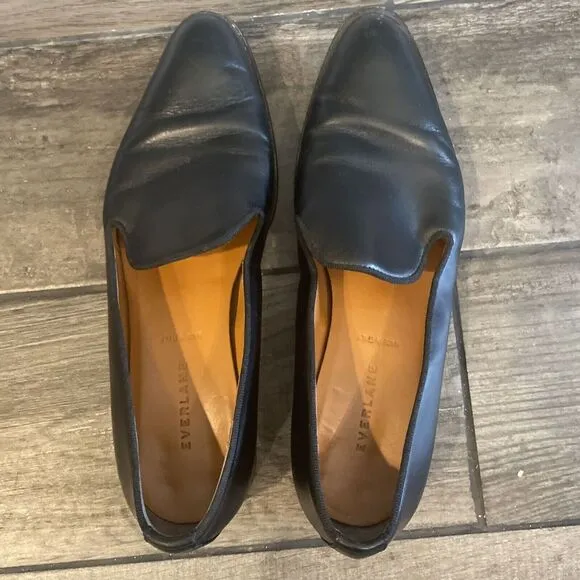 Everlane Women's Black Modern Loafer Leather Made In Italy Shoe Size 9.5‎