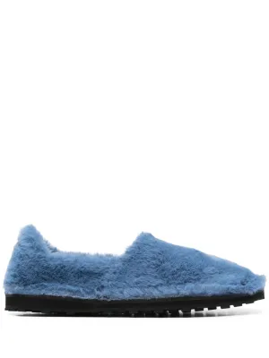 Faux fur slip-on loafers
