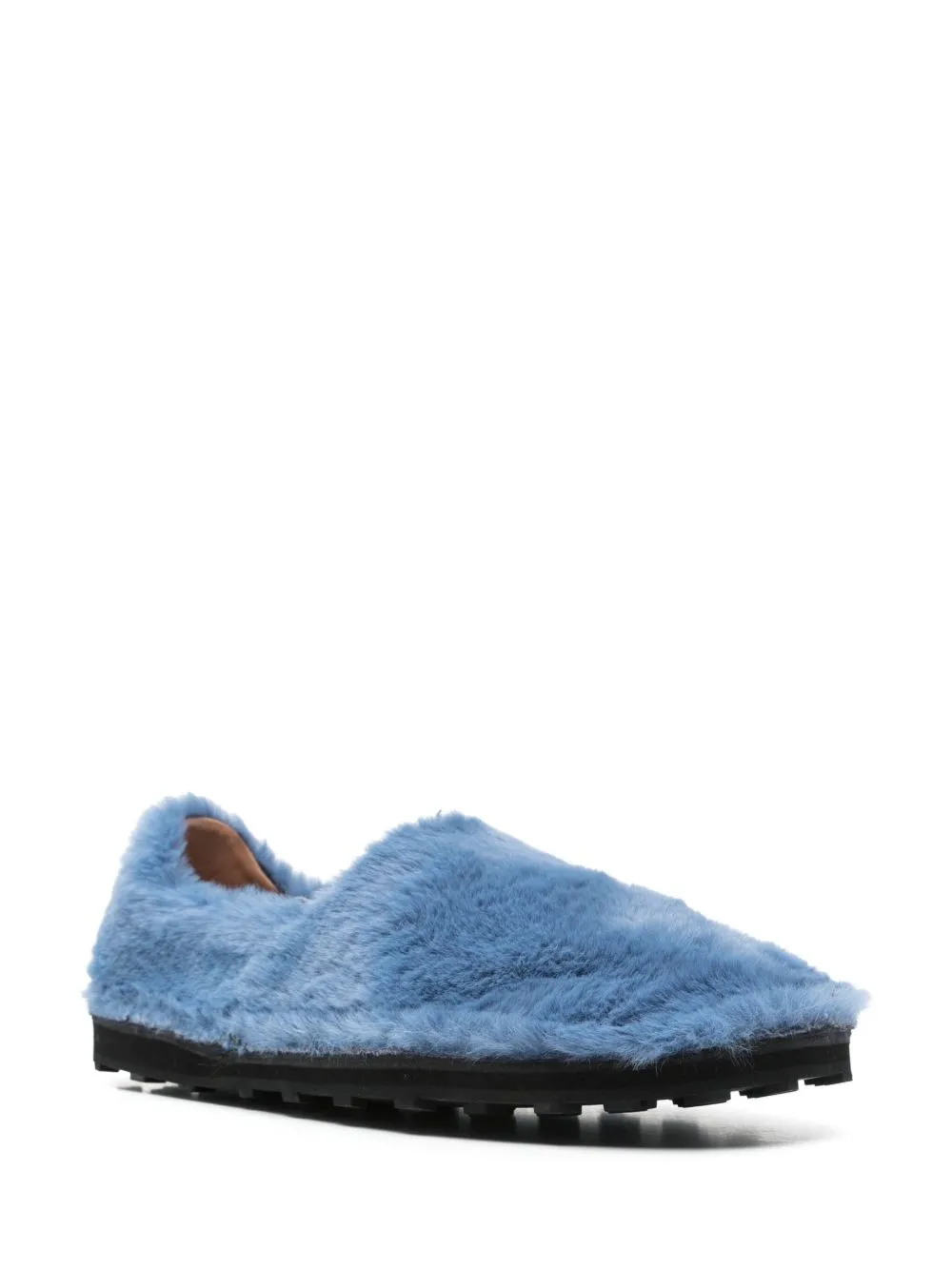 Faux fur slip-on loafers