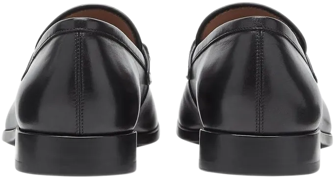 Ferragamo Benford Mens Black Leather Slip On Loafer Shoe 755992
