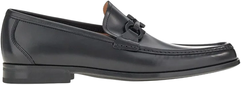 Ferragamo Grandioso 2 Mens Black Leather Slip On Moccasins Shoe 753156