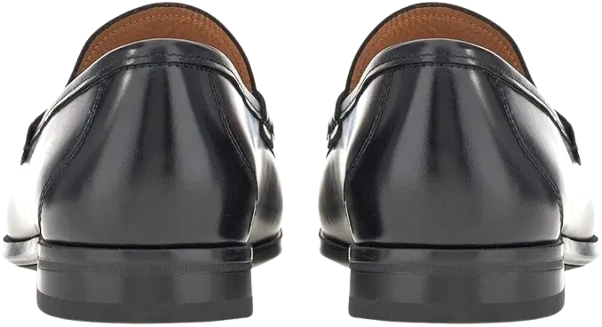 Ferragamo Grandioso 2 Mens Black Leather Slip On Moccasins Shoe 753156