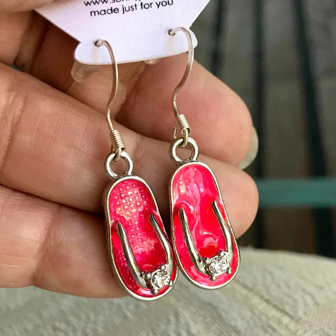 Flip Flop Enamel, Earrings
