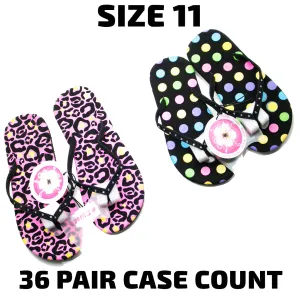 Flip Flops - Girls Asst'd (1513Y) - Size 11