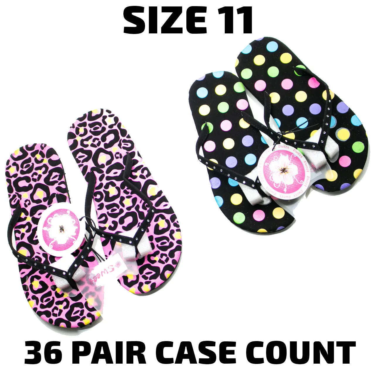 Flip Flops - Girls Asst'd (1513Y) - Size 11