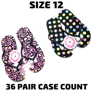 Flip Flops - Girls Asst'd (1513Y) - Size 12