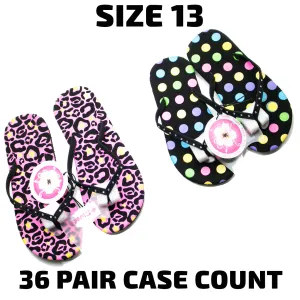 Flip Flops - Girls Asst'd (1513Y) - Size 13