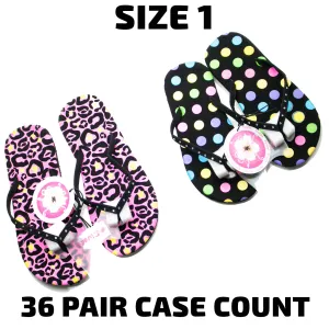 Flip Flops - Girls Asst'd (1513Y) - Size 1