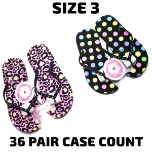 Flip Flops - Girls Asst'd (1513Y) - Size 3