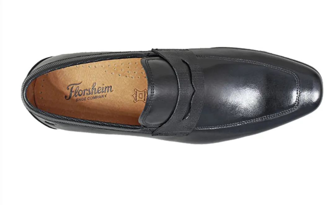 Florsheim Men's Postino Moc Toe Penny Loafer Black Leather Dress Shoe 15151