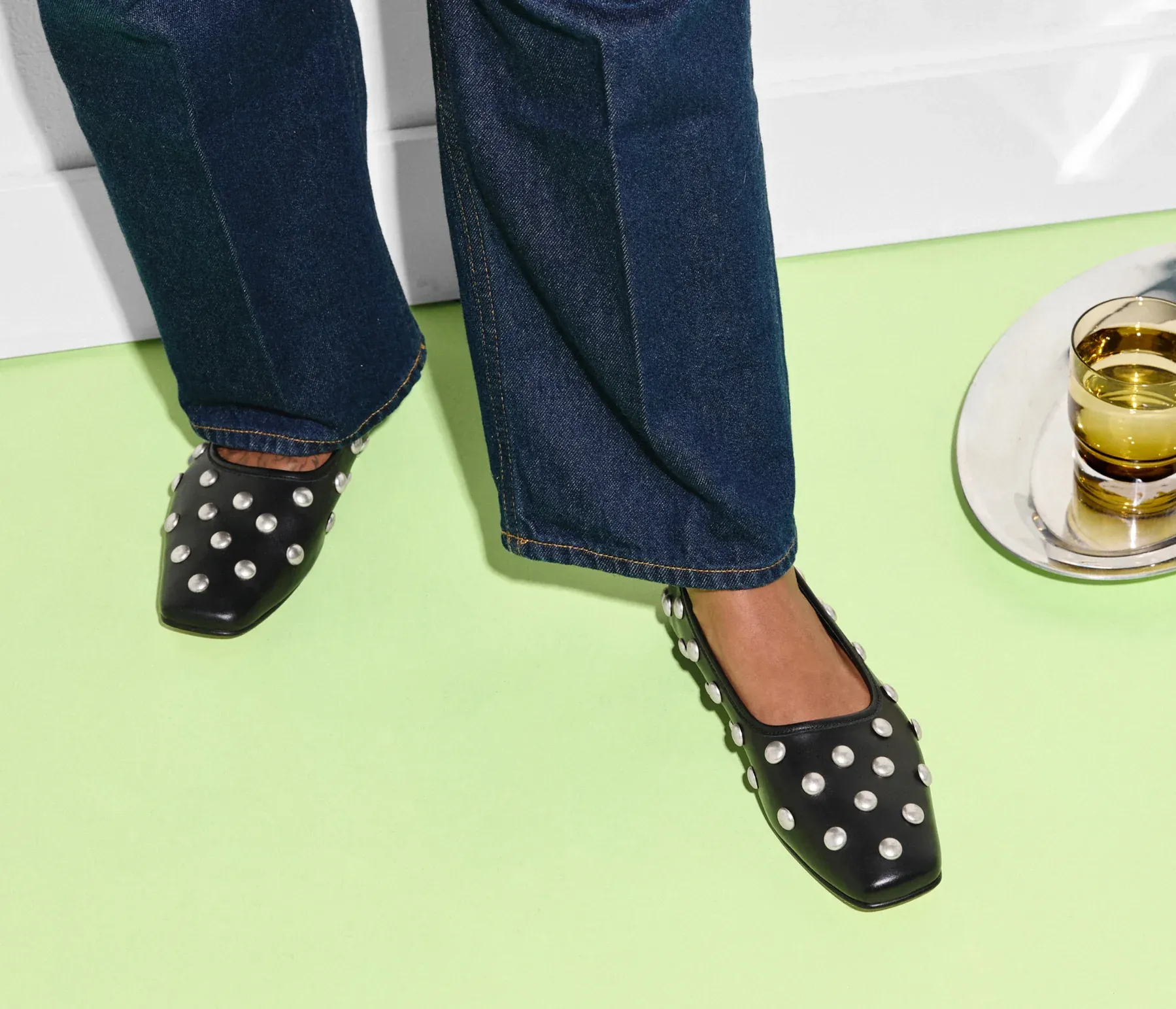 FS - Jessie Studded Flat | Black