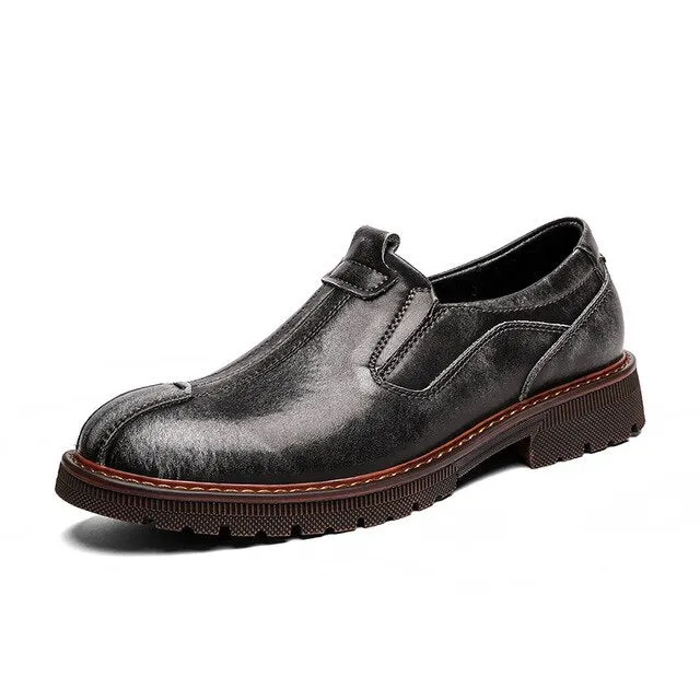 Full Genuine Leather Men Oxford Shoes British Style Retro Old Look Formal Men Casual Dress Shoes Male Business Shoes
