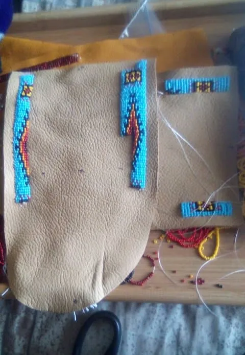 Fully Beaded Leather Moccasins - Women's Sizes