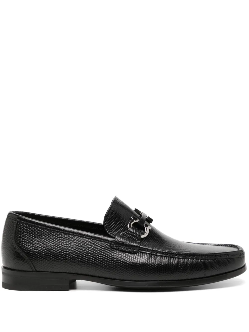 Gancini leather loafers