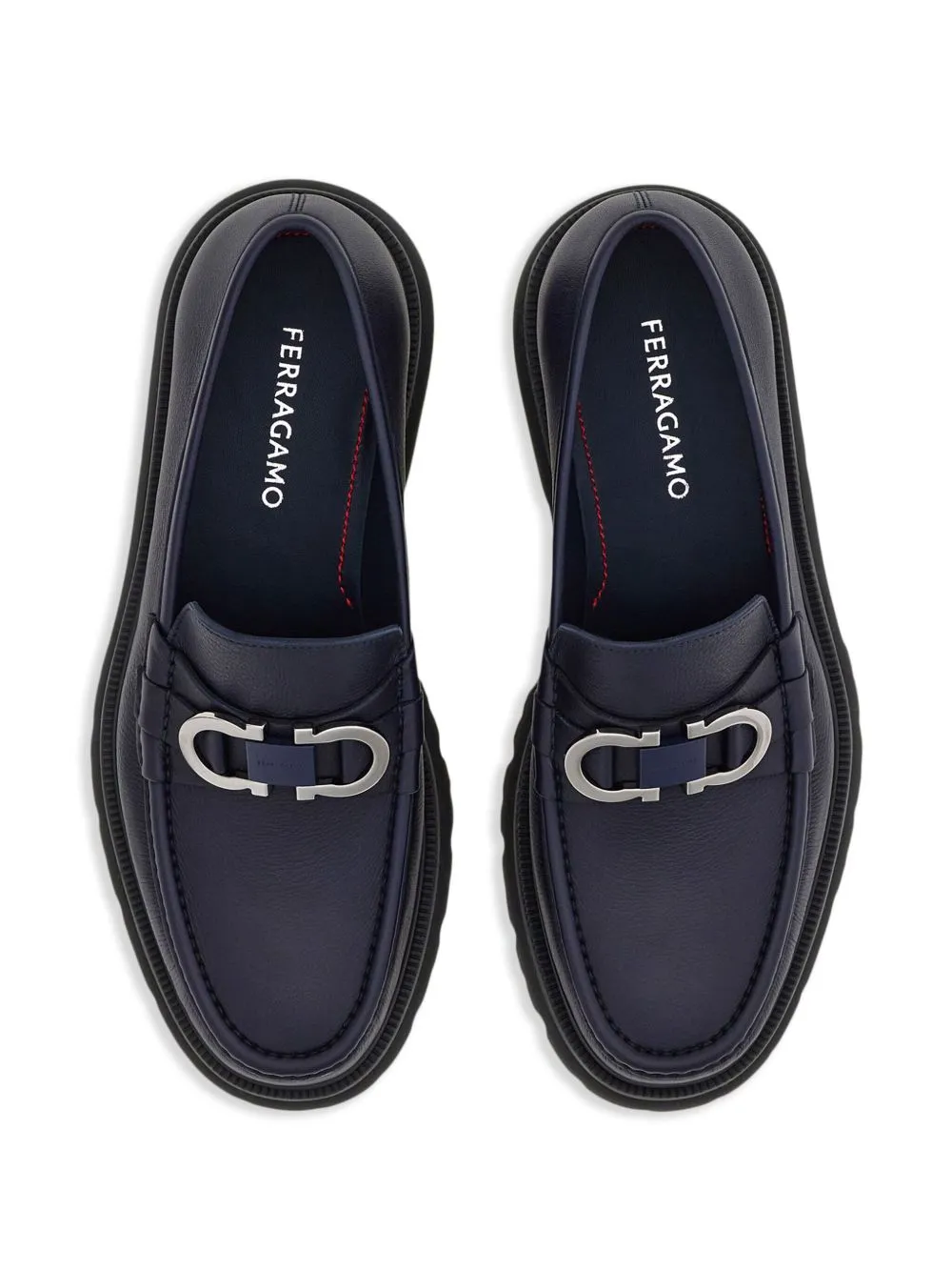 Gancini leather loafers