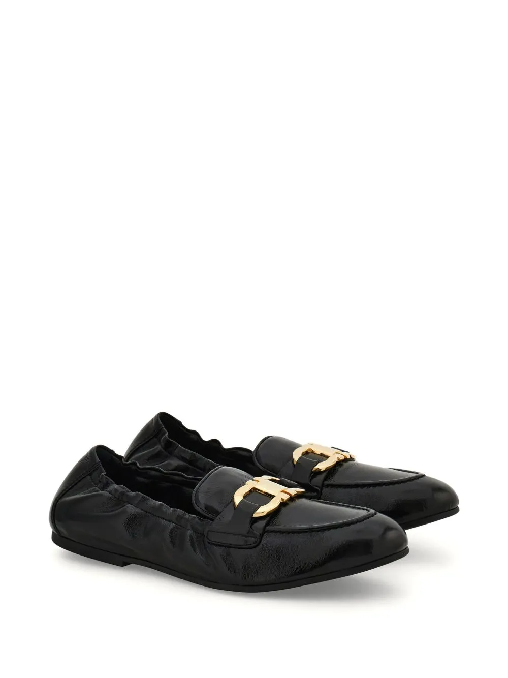 Gancini leather loafers