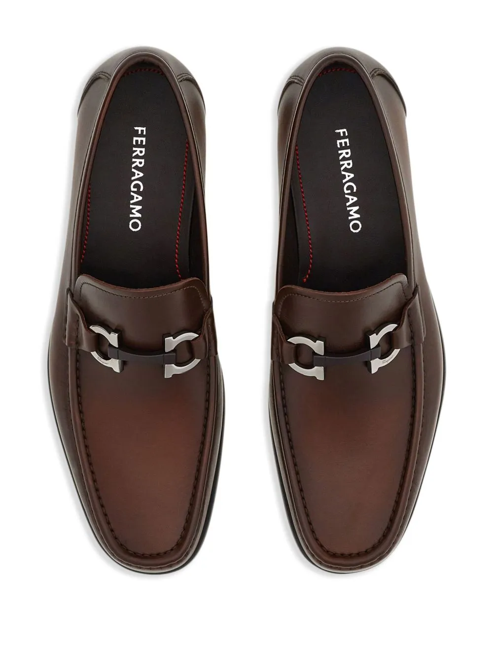 Gancini leather loafers