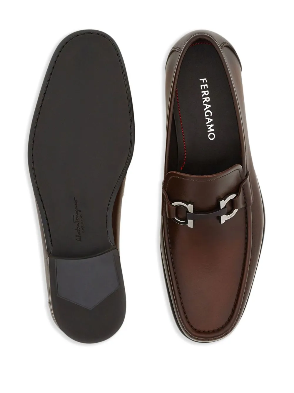 Gancini leather loafers