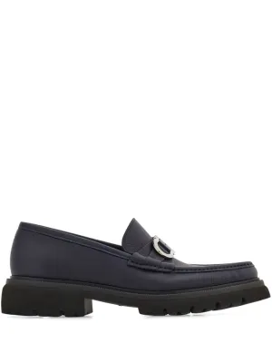 Gancini leather loafers