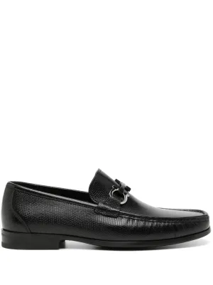 Gancini leather loafers