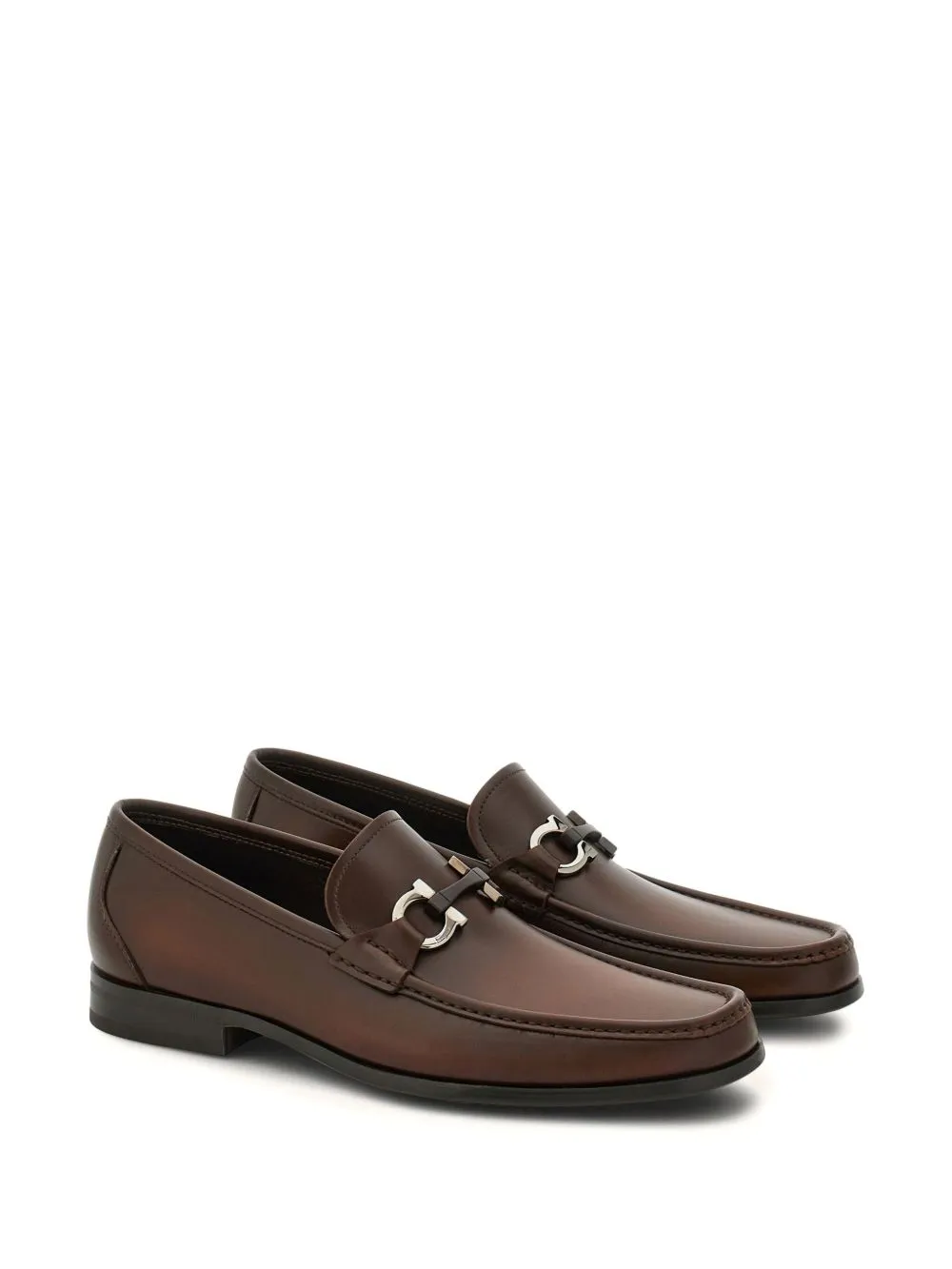 Gancini leather loafers