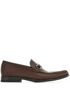 Gancini leather loafers