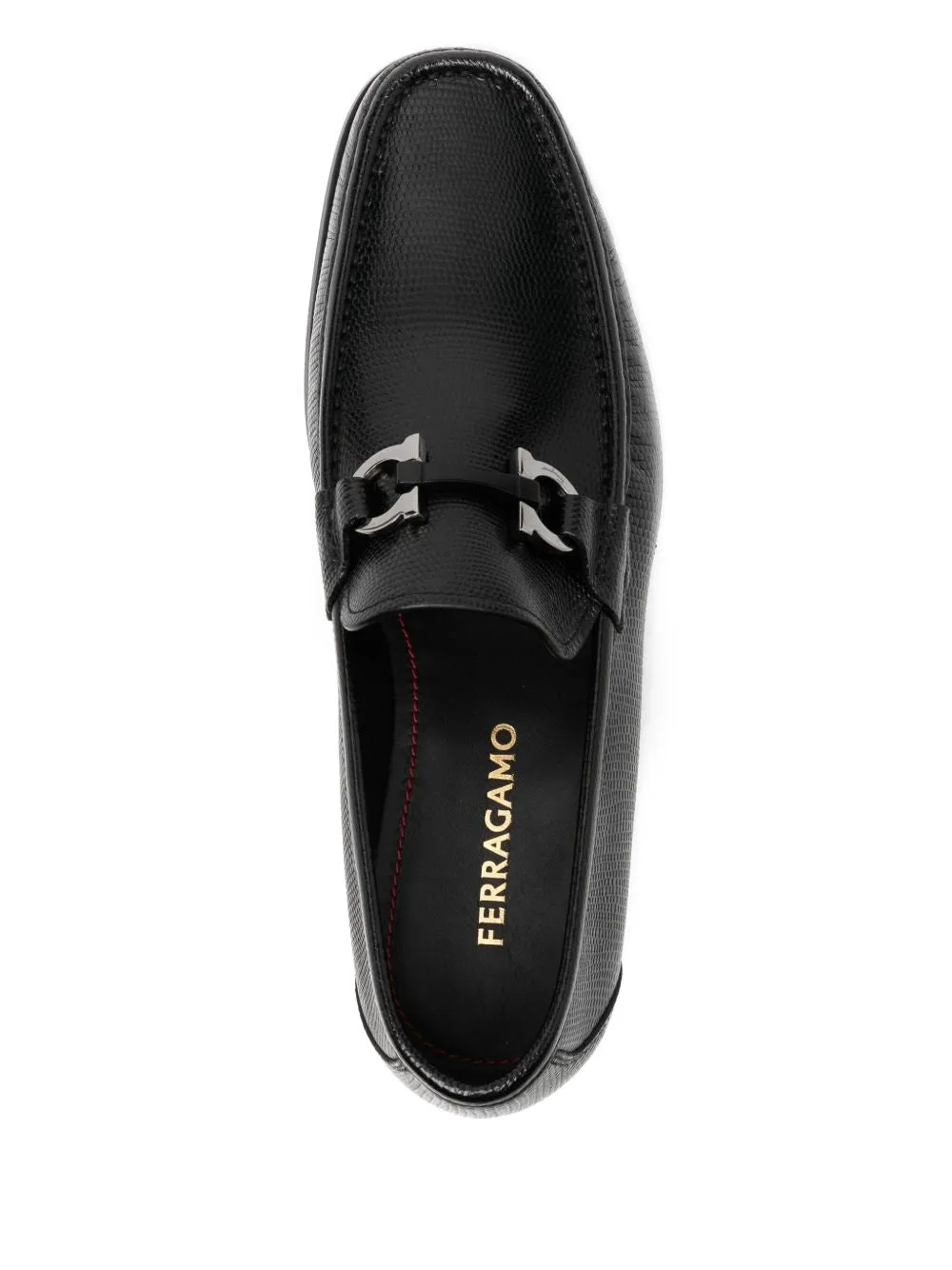 Gancini leather loafers