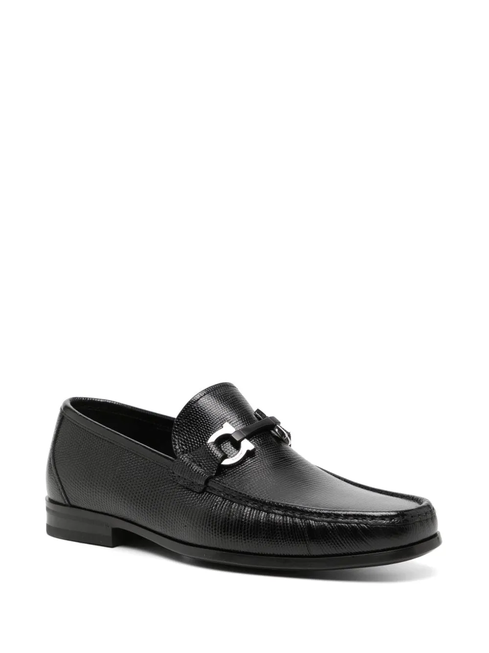 Gancini leather loafers