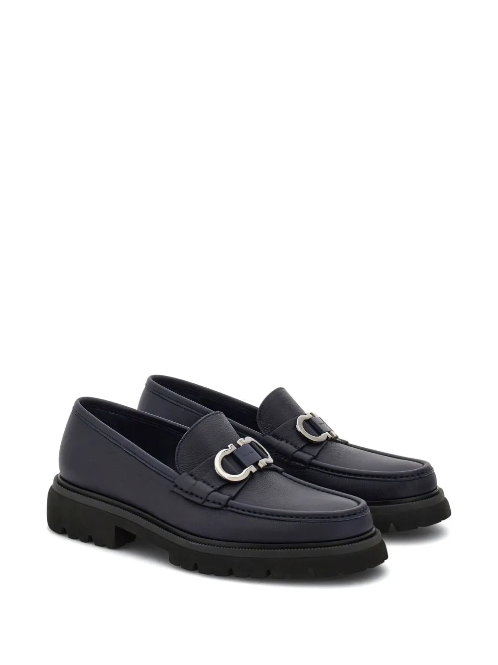 Gancini leather loafers