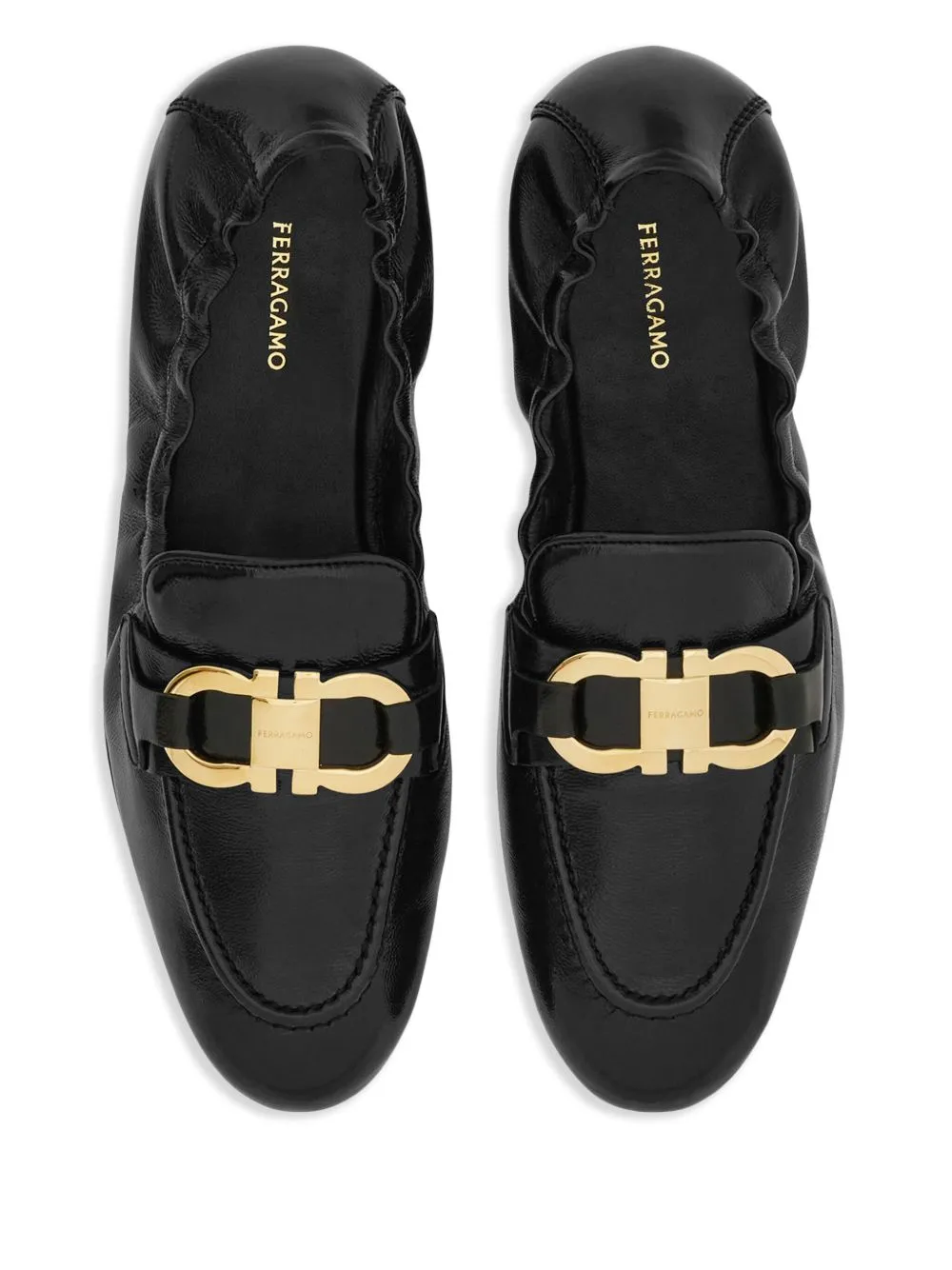 Gancini leather loafers