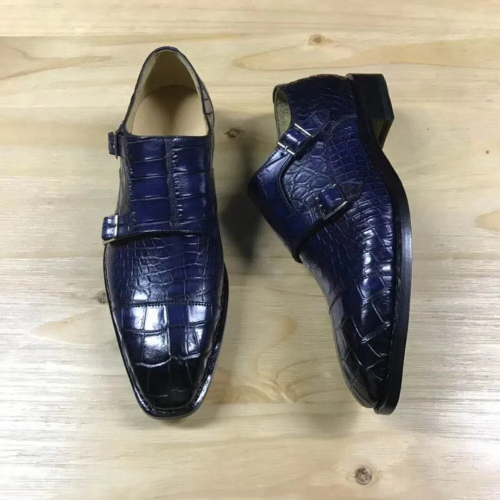 GENUINE CROCODILE MONK STRAP LACE UPS